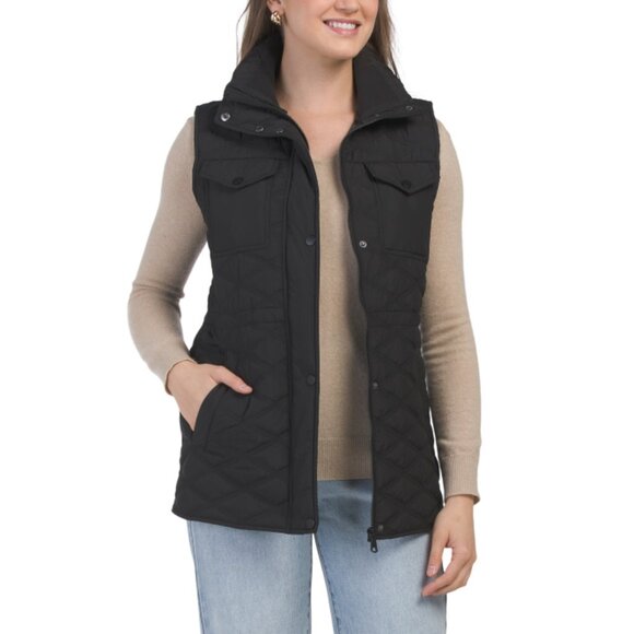 BERNARDO Black Quilted Vest